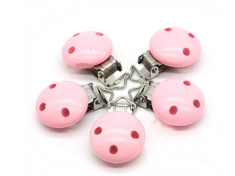 clip in legno rosa