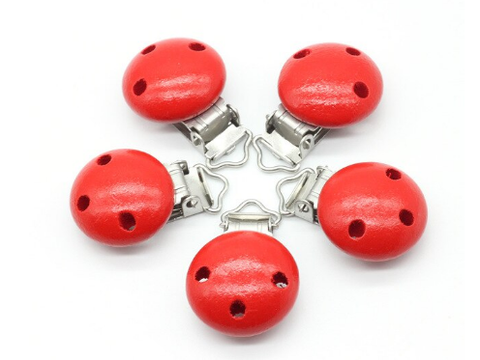 clip in legno rosso