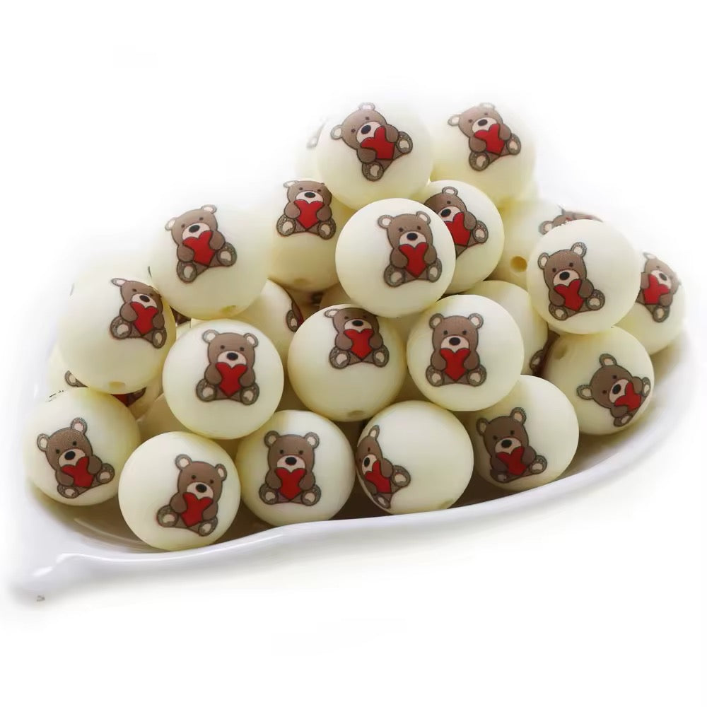 Perline silicone teddy toy 15mm