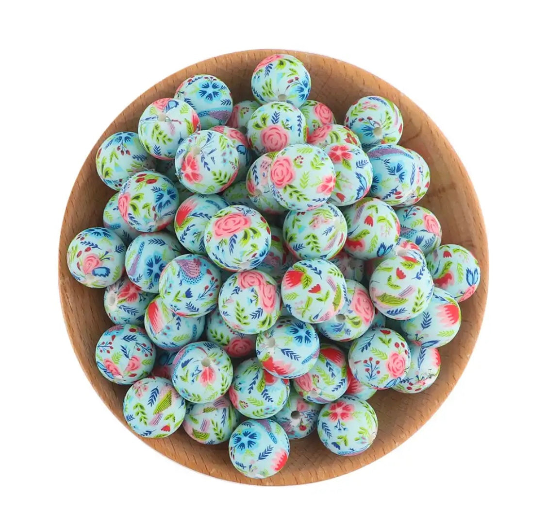perline silicone con fiori