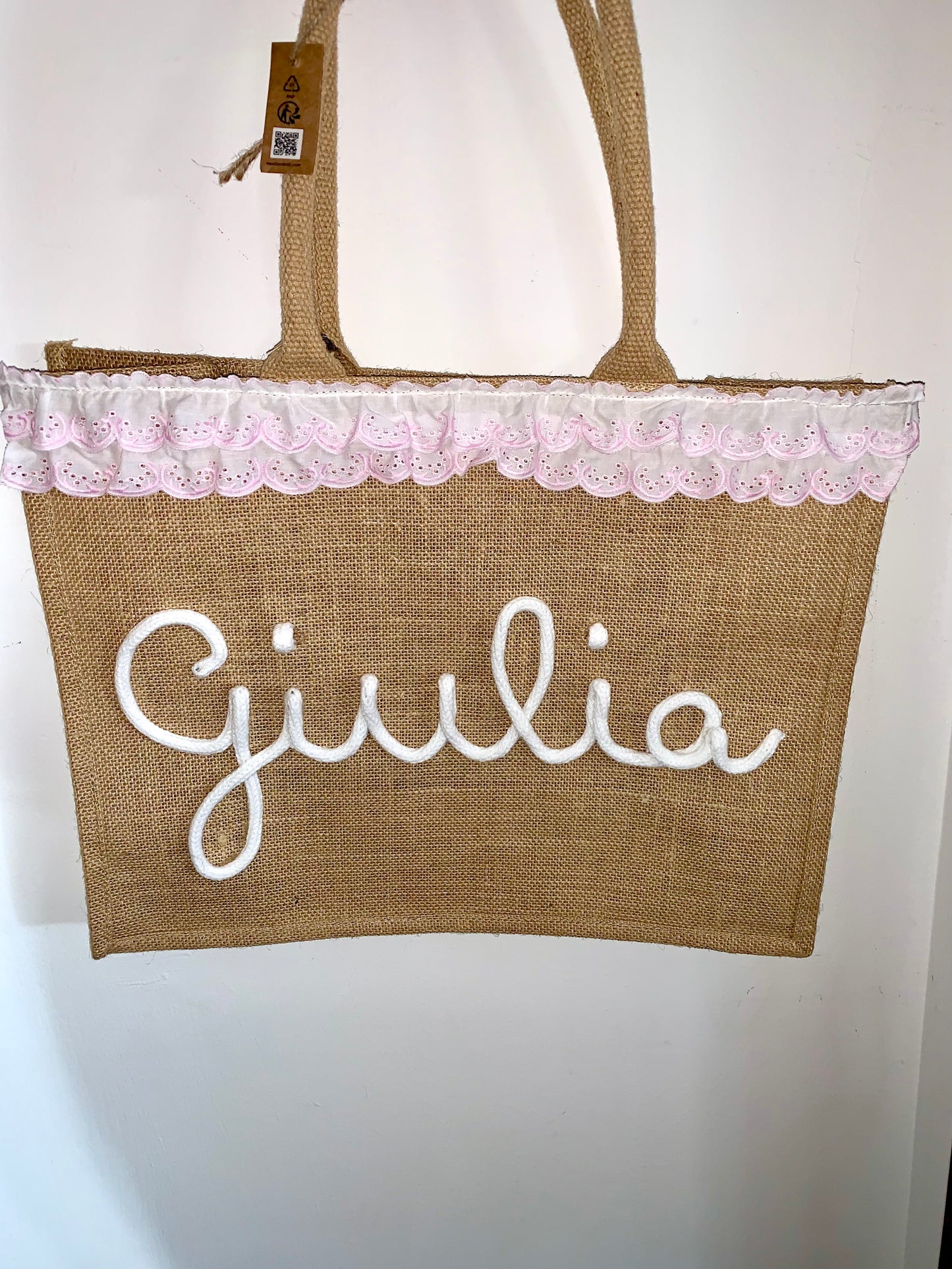 borsa juta personalizzata in tricotin
