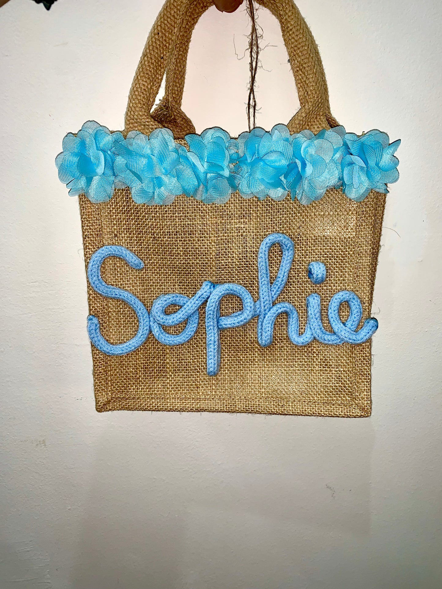 borsa juta personalizzata in tricotin