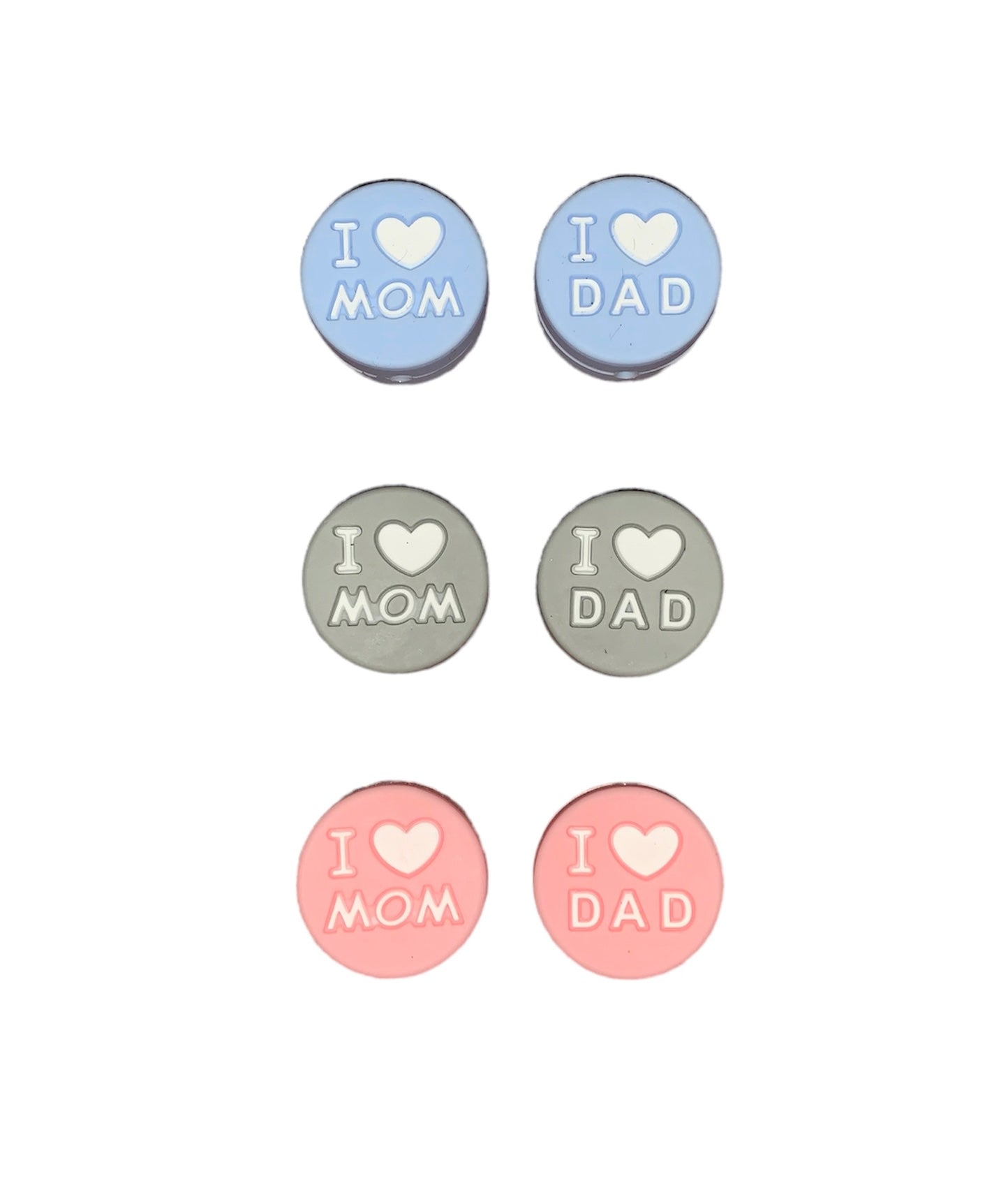 figura silicone i love mom/dad doppia scritta